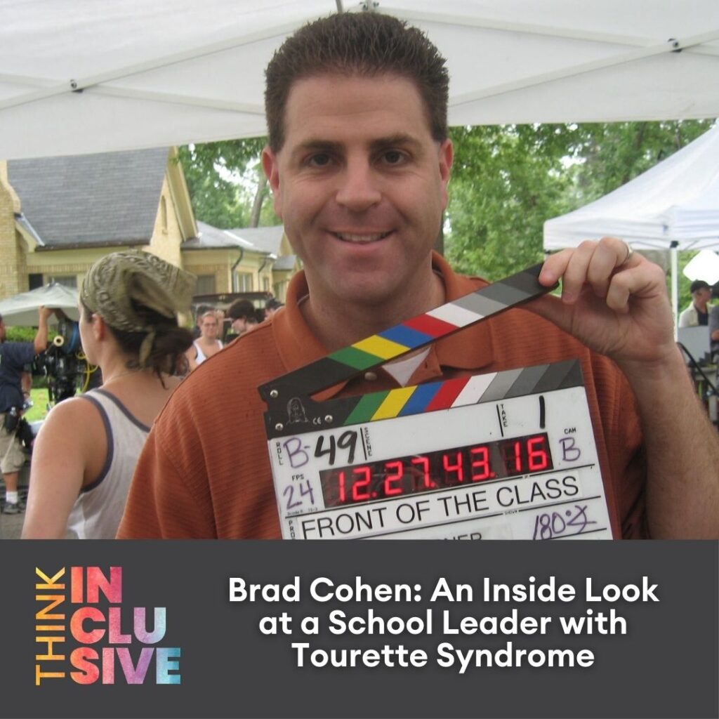 TI podcast cover art with a headshot of Brad Cohen with the TI Logo and text that reads: Brad Cohen: An Inside Look at a School Leader with Tourette Syndrome
