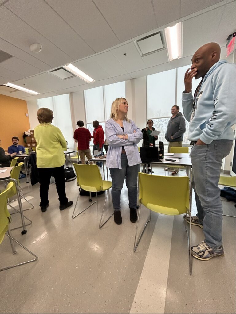 Teachers from W-L High School working together during professional learning