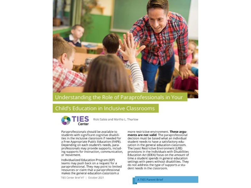 Understanding the Role of Paraprofessionals 2021